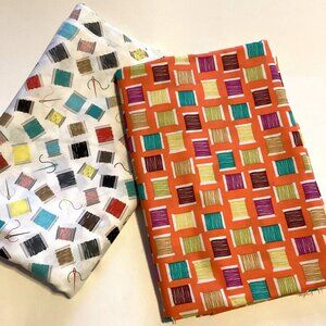 2 Michael Miller "Cool Spools" Cotton Fabric Material Sewing Quilting
